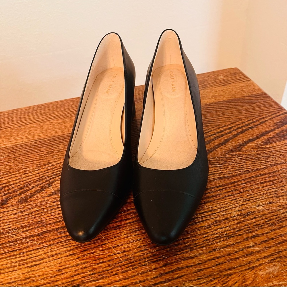 Cole Haan Go-To Block Heel Pump Black Size 8.5 B Waterproof